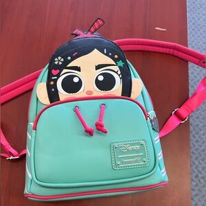 Vanellope Von Schweetz Loungefly mini backpack and wallet